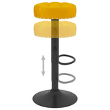 Tabourets de bar lot de 2 jaune moutarde velours