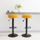 Tabourets de bar lot de 2 jaune moutarde velours