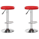 Tabourets de bar lot de 2 rouge similicuir