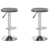 Tabourets de bar lot de 2 gris similicuir