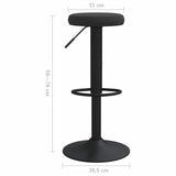 Tabourets de bar lot de 2 Noir Velours