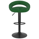 Tabourets de bar lot de 2 vert foncé velours