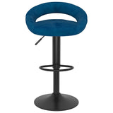 Tabourets de bar lot de 2 bleu velours