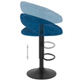 Tabourets de bar lot de 2 bleu velours