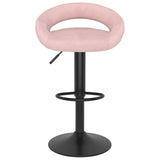 Tabourets de bar lot de 2 rose velours
