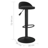 Tabourets de bar lot de 2 Noir Velours
