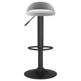 Tabourets de bar lot de 2 gris clair velours