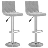 Tabourets de bar lot de 2 gris clair velours