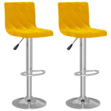 Tabourets de bar lot de 2 jaune moutarde velours