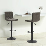 Tabourets de bar lot de 2 gris foncé velours