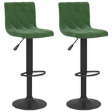 Tabourets de bar lot de 2 vert foncé velours