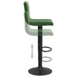 Tabourets de bar lot de 2 vert foncé velours