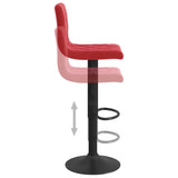 Tabourets de bar lot de 2 rouge bordeaux velours
