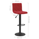 Tabourets de bar lot de 2 rouge bordeaux velours