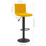 Tabourets de bar lot de 2 jaune moutarde velours