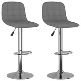 Tabourets de bar lot de 2 gris clair tissu