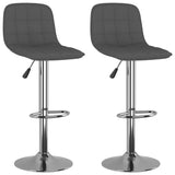 Tabourets de bar lot de 2 gris foncé tissu