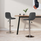 Tabourets de bar lot de 2 gris foncé tissu