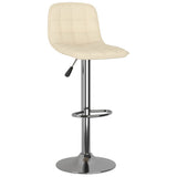 Tabourets de bar lot de 2 crème tissu