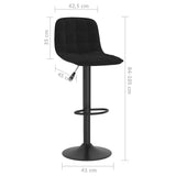 Tabourets de bar lot de 2 noir velours