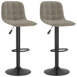 Tabourets de bar lot de 2 gris clair velours