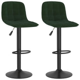 Tabourets de bar lot de 2 vert foncé velours