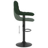 Tabourets de bar lot de 2 vert foncé velours