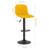 Tabourets de bar lot de 2 Jaune Velours