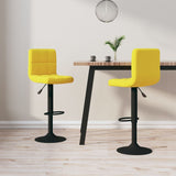 Tabourets de bar lot de 2 jaune moutarde velours
