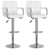 Tabourets de bar lot de 2 blanc similicuir