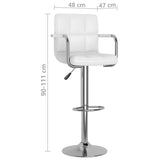 Tabourets de bar lot de 2 blanc similicuir