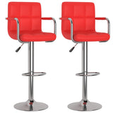 Tabourets de bar lot de 2 rouge similicuir