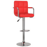 Tabourets de bar lot de 2 rouge similicuir