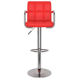 Tabourets de bar lot de 2 rouge similicuir