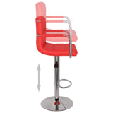 Tabourets de bar lot de 2 rouge similicuir
