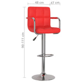 Tabourets de bar lot de 2 rouge similicuir