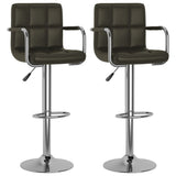 Tabourets de bar lot de 2 marron similicuir