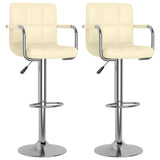 Tabourets de bar lot de 2 crème similicuir