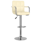 Tabourets de bar lot de 2 crème similicuir