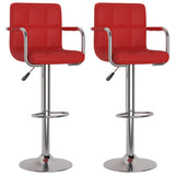 Tabourets de bar lot de 2 rouge bordeaux similicuir