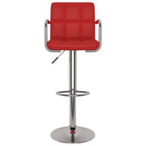 Tabourets de bar lot de 2 rouge bordeaux similicuir