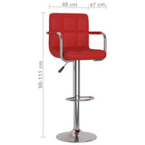 Tabourets de bar lot de 2 rouge bordeaux similicuir