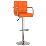Tabourets de bar lot de 2 orange similicuir