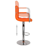 Tabourets de bar lot de 2 orange similicuir