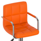 Tabourets de bar lot de 2 orange similicuir