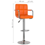 Tabourets de bar lot de 2 orange similicuir