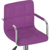 Tabourets de bar lot de 2 violet similicuir