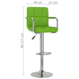 Tabourets de bar lot de 2 vert similicuir