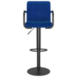 Tabourets de bar lot de 2 bleu tissu