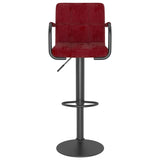Tabourets de bar lot de 2 rouge bordeaux velours